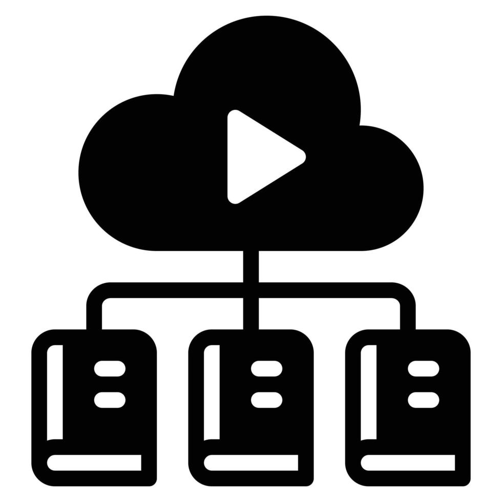 cloud library icon vector illustration . education . technology