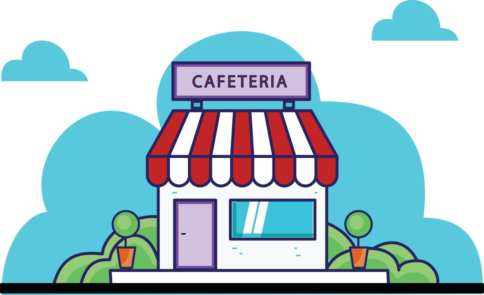 Cafe shop front vector