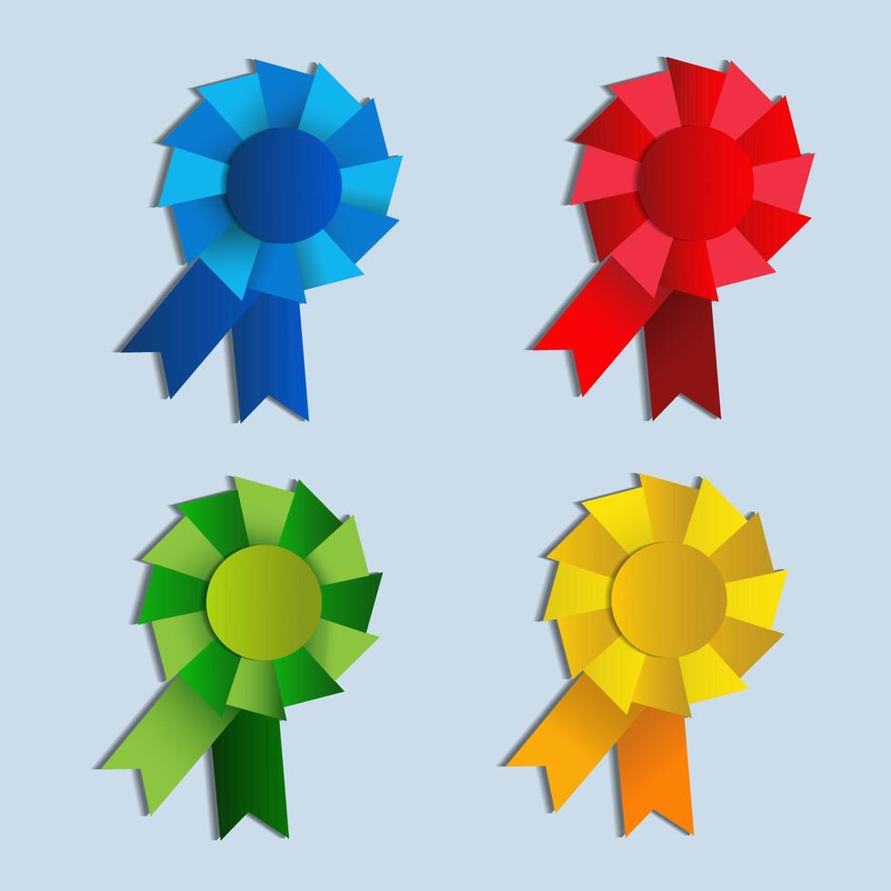 four color rosettes vector