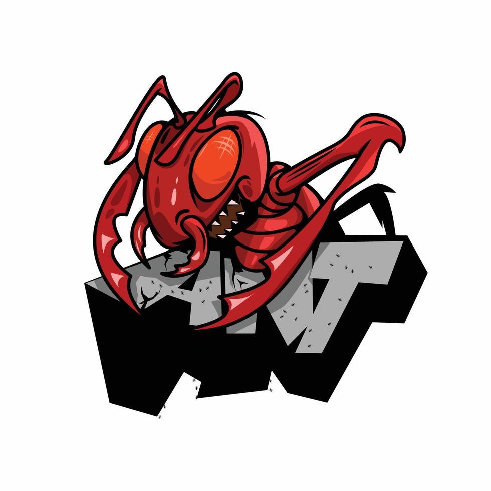 mascota de la hormiga roja vector