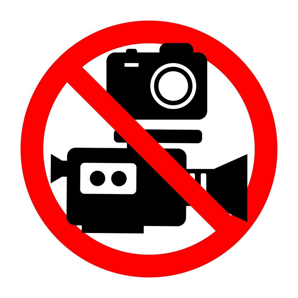 Sign prohibited camcorder and photo camera vector