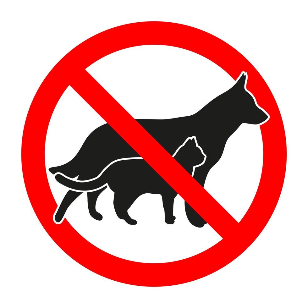 Pets prohibited sign illustration vector