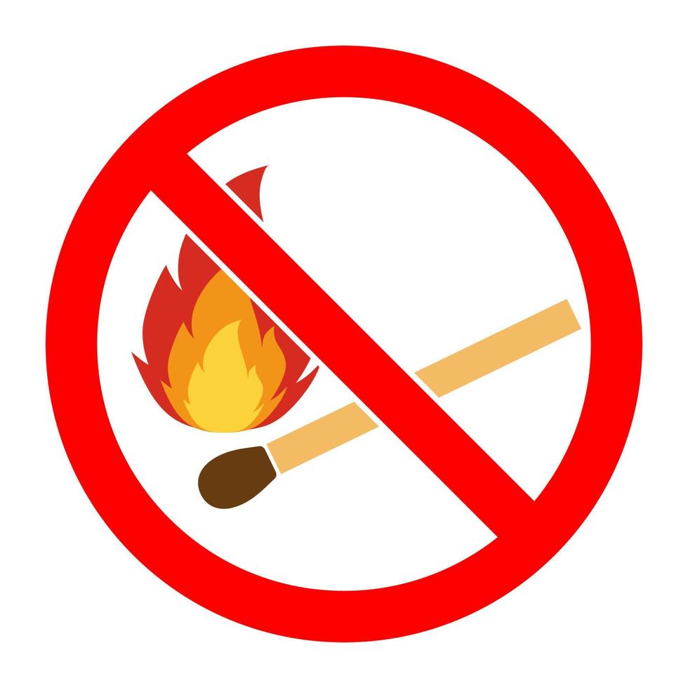 ilustración de signo de fuego prohibido vector