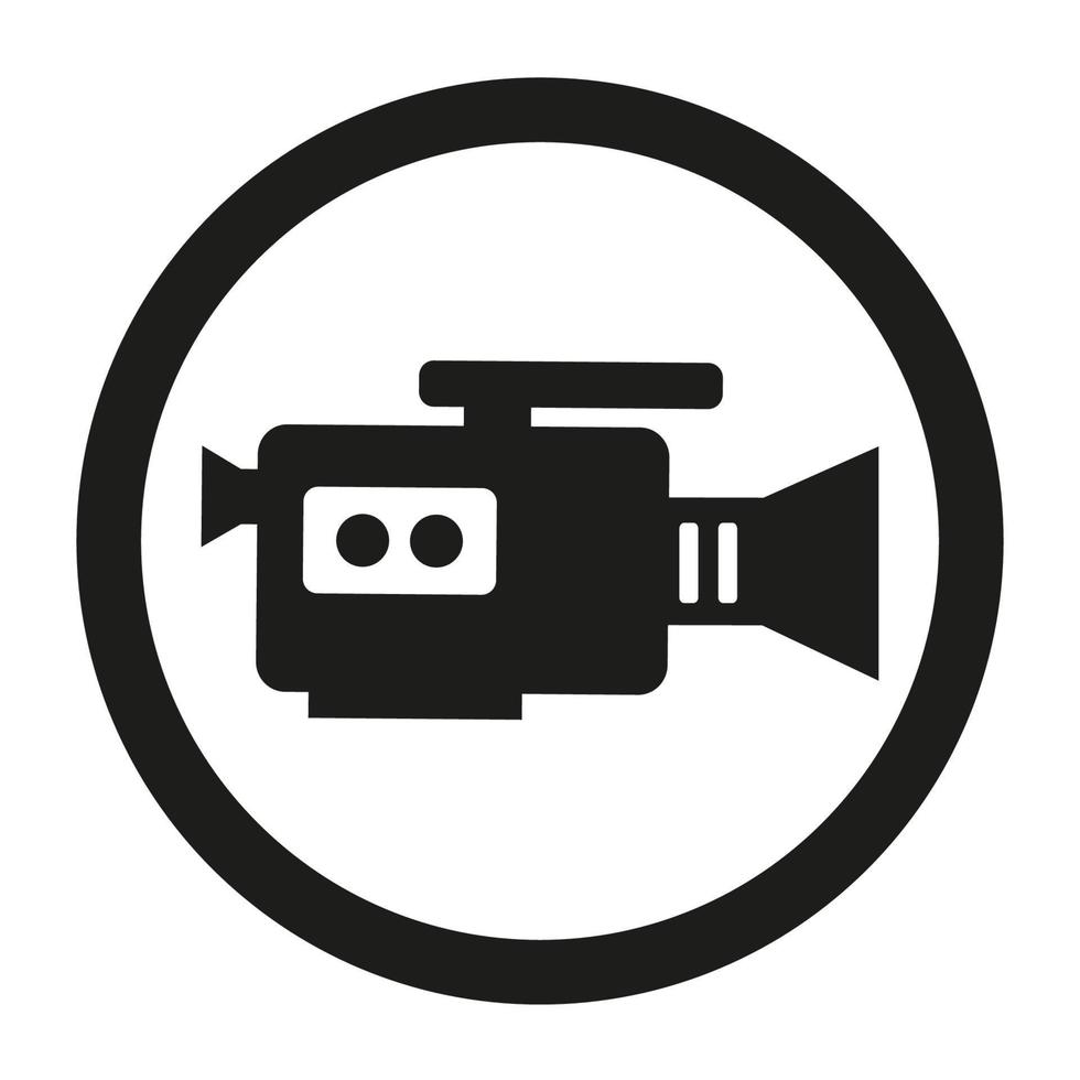 ilustración de signo de cámara de video vector