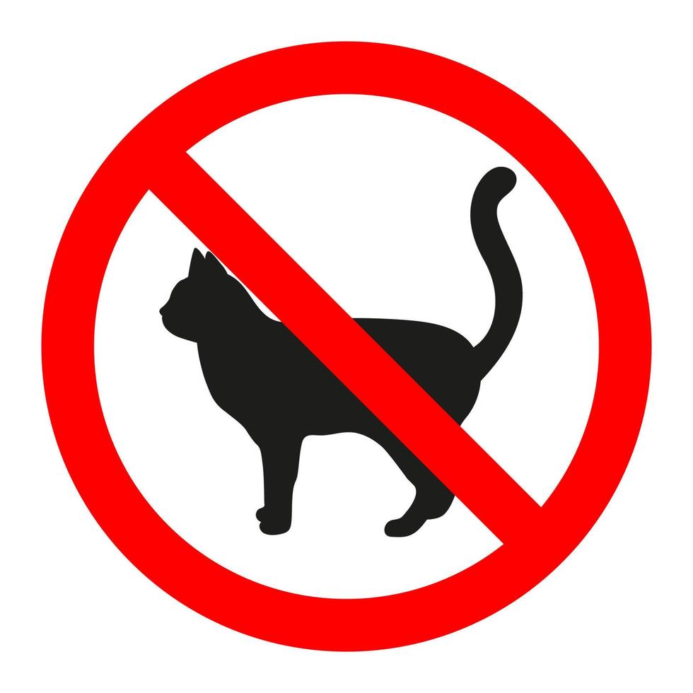 illustration sign prohibited cat vector