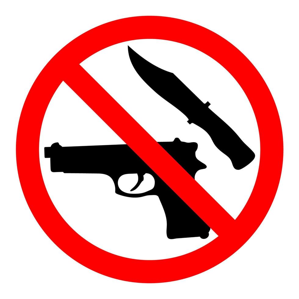 Weapons prohibited sign illustration vector
