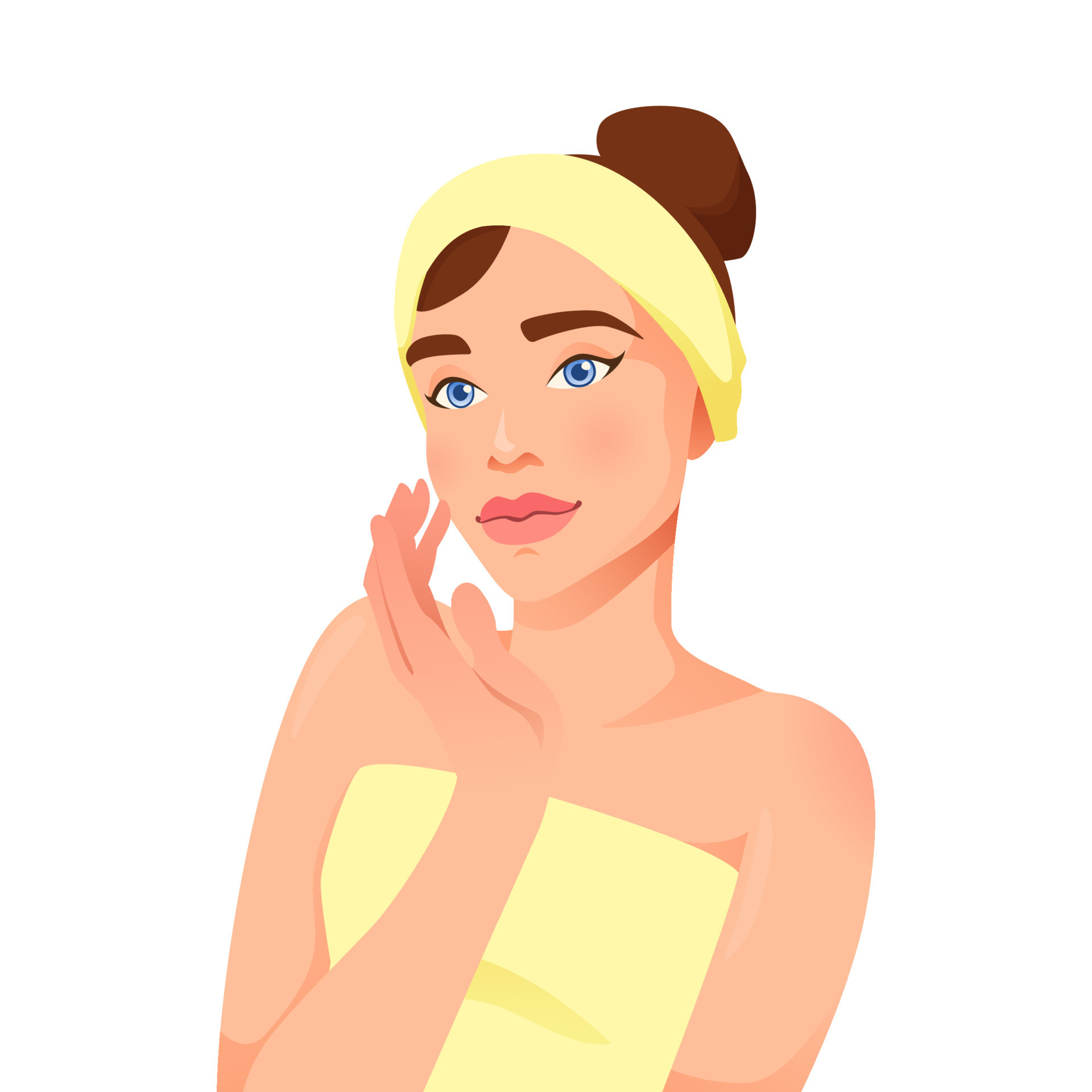 Beauty woman with clean skin care in cartoon style. Vector illustration isolated on white background. 13918484 Vector Art at Vecteezy Beauty woman with clean skin care in cartoon style. Vector illustration isolated on white background. 13918484 Vector Art at Vecteezy