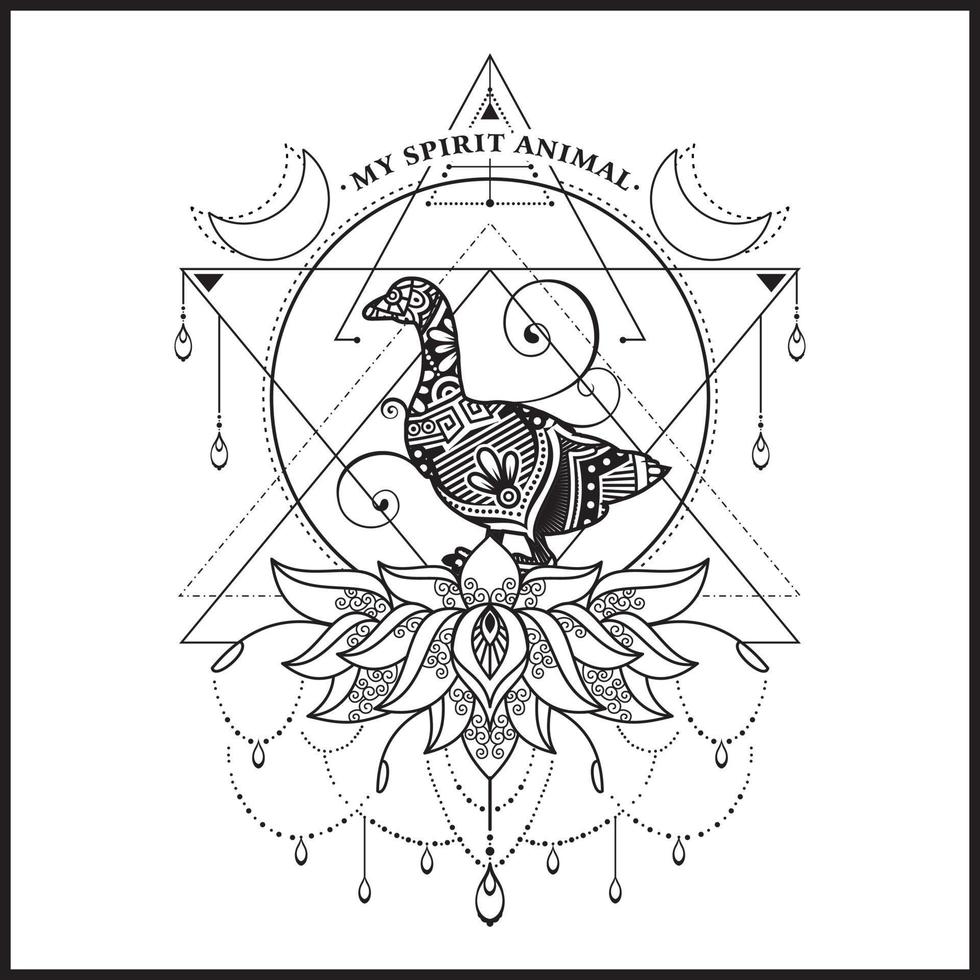 Vector illustration decorative Animal on white background, My Spirit Animal