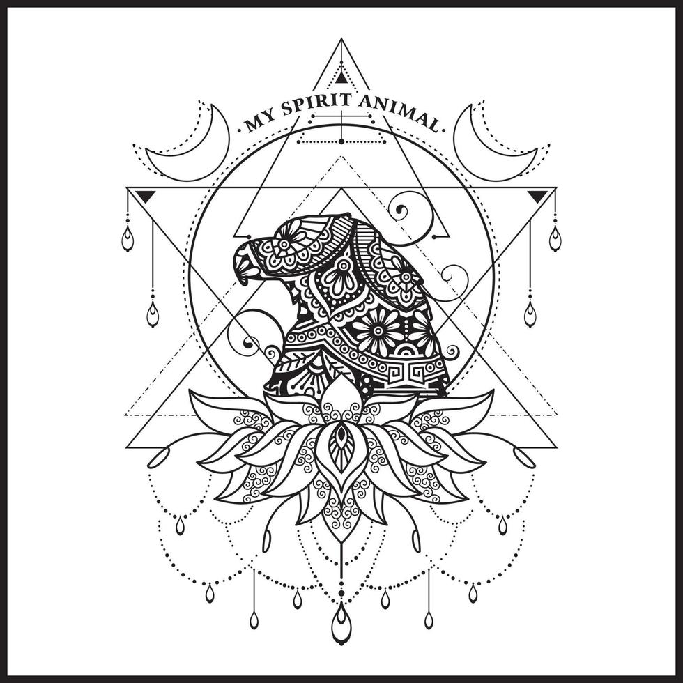 Vector illustration decorative Animal on white background, My Spirit Animal