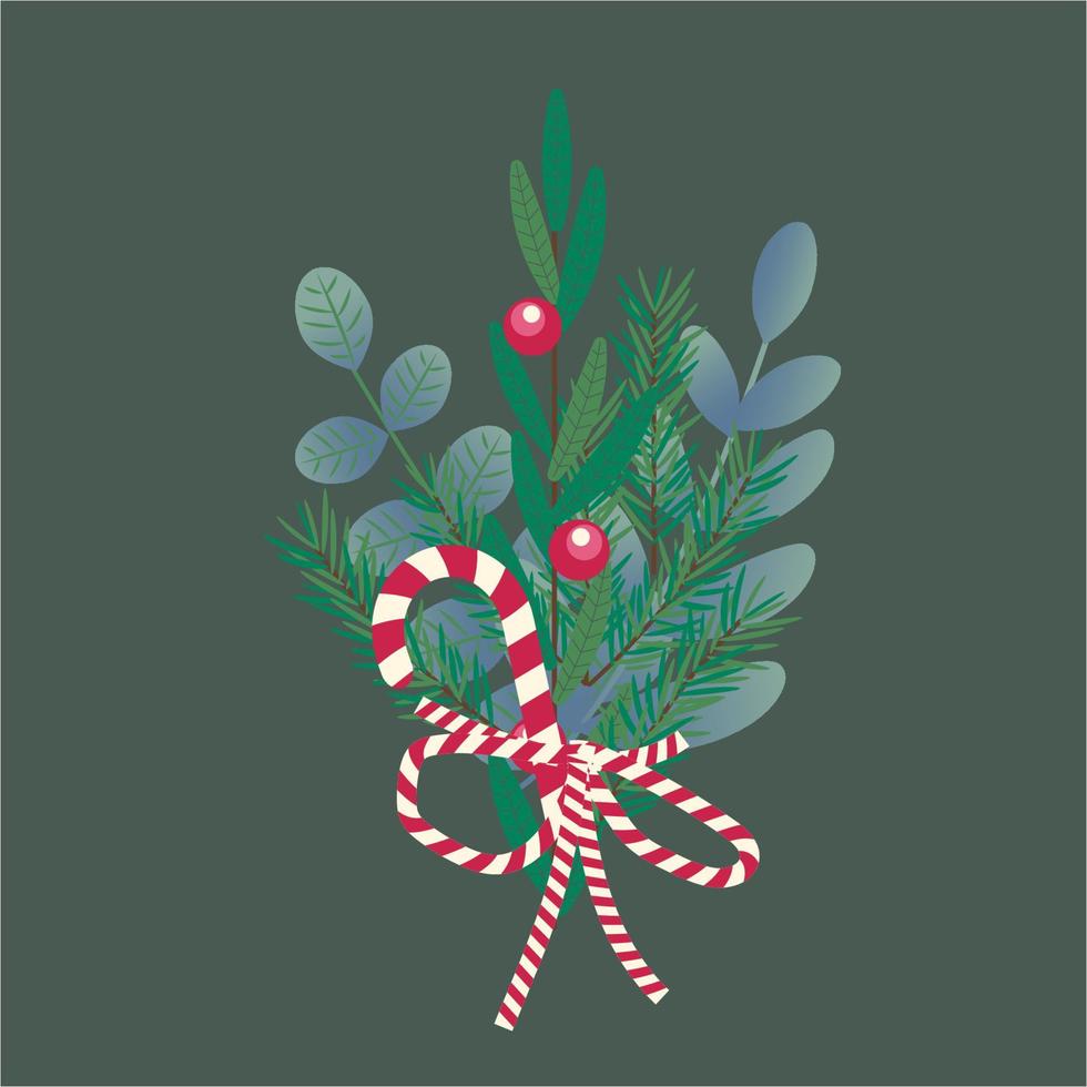 Christmas bouquet of branches vector illustration