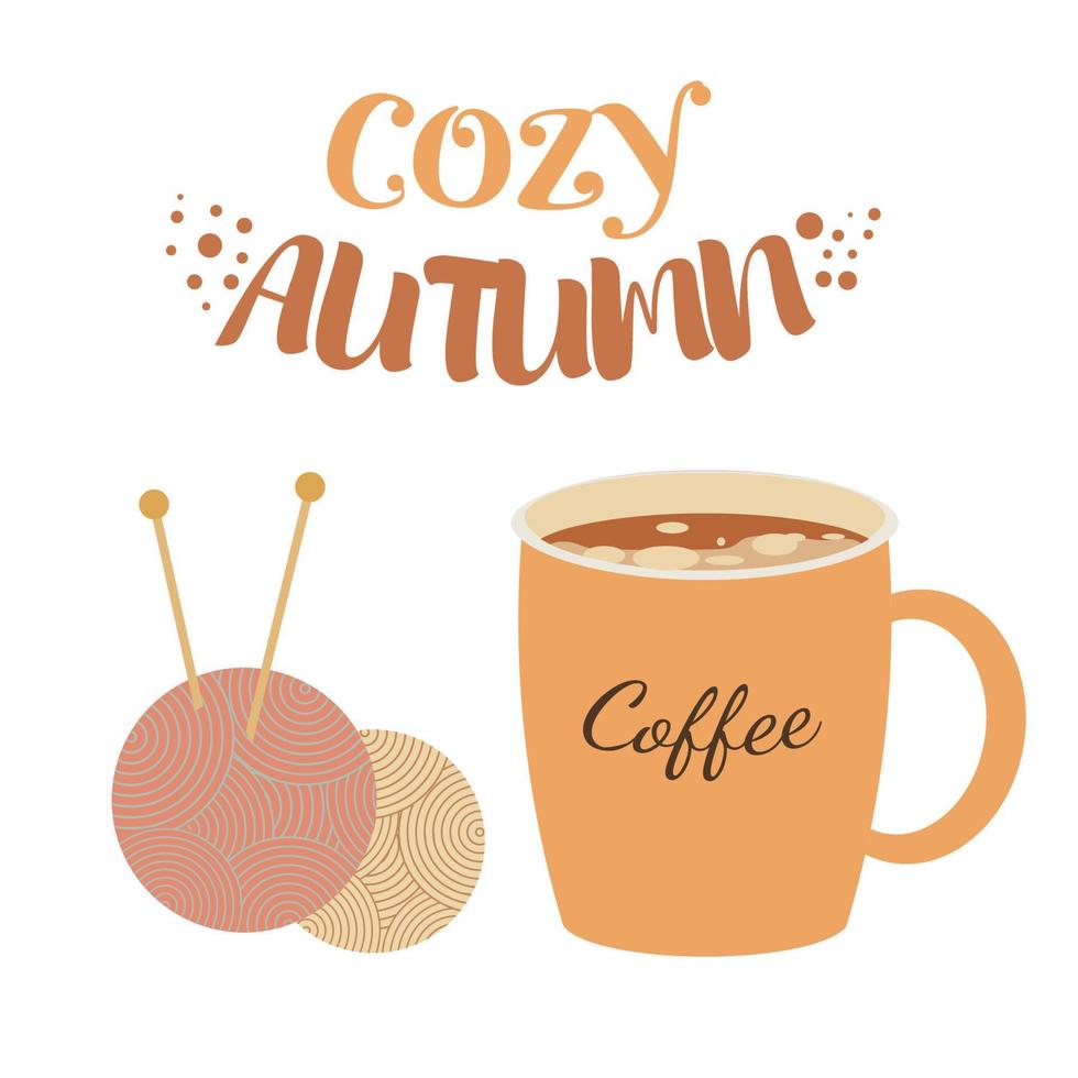 Cozy autumn set vector