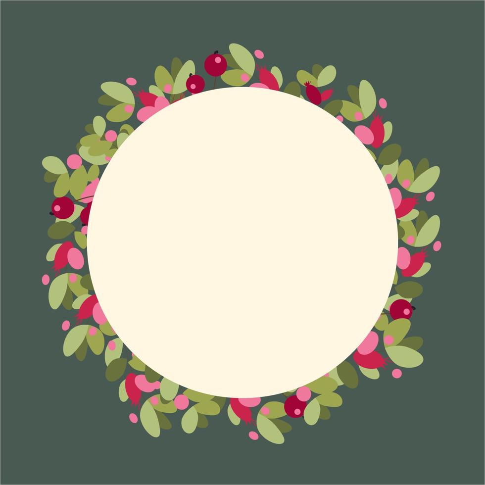 Winter Floral frame.Vector illustration vector
