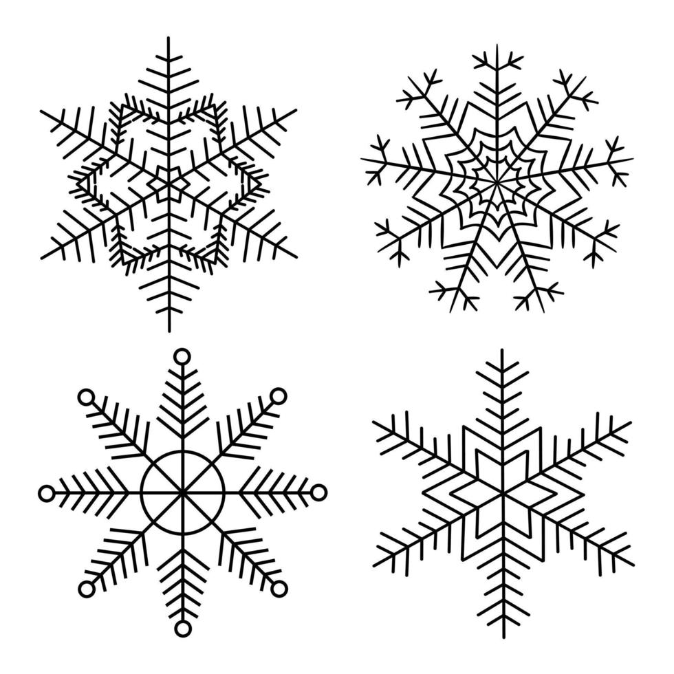 copos de nieve aislados sobre fondo blanco.elemento de diseño para banner de navidad, tarjetas.ilustración vectorial vector