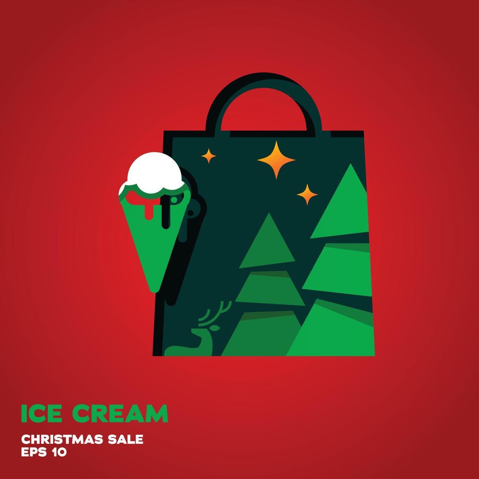 Ice Cream Christmas Sale vector