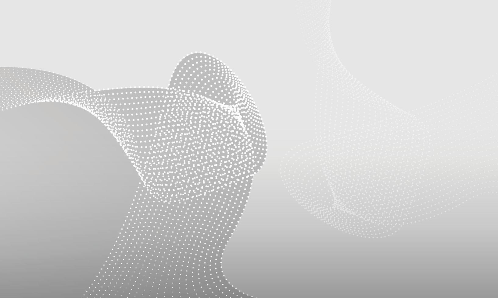 Gray abstract wave dotted line art digital technology web banner vector background