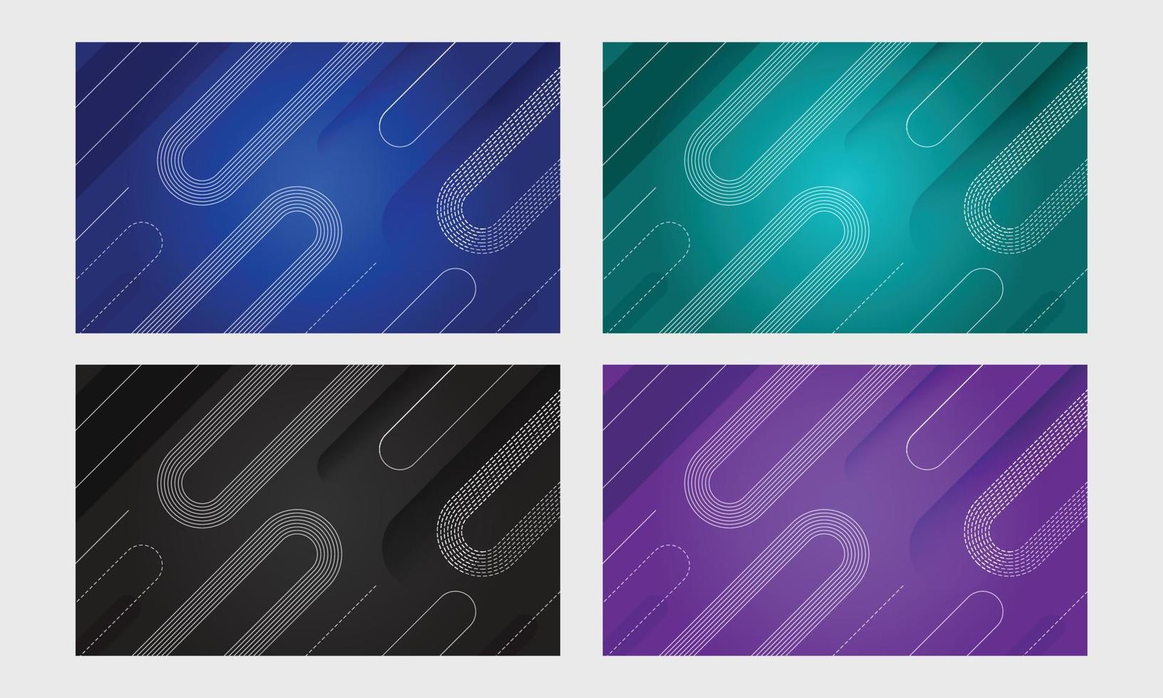 Minimal abstract geometric dynamic technology with blue green black purple color web banner background vector