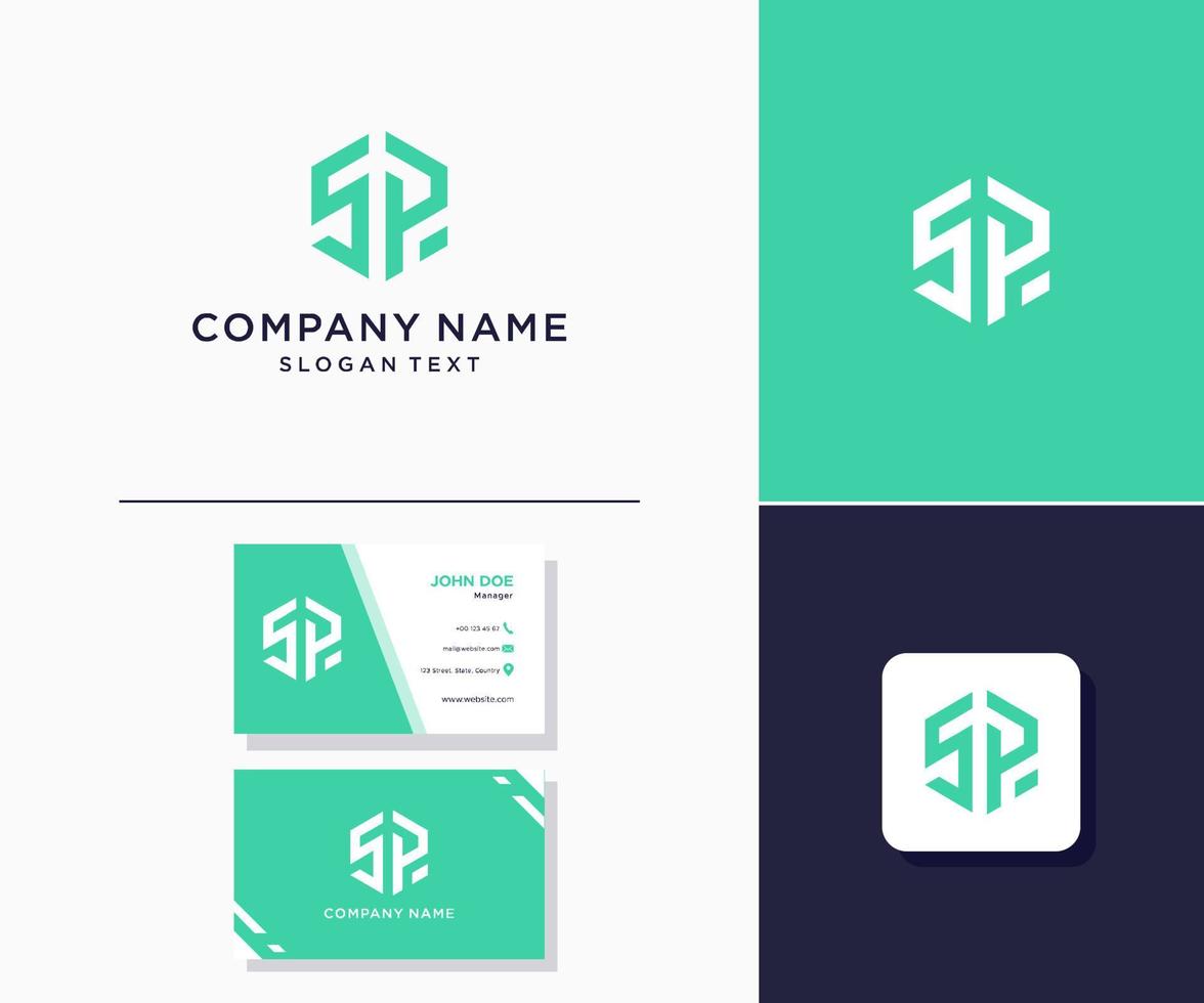 SP modern logo initials hexagon monogram. used for brand identity. vector