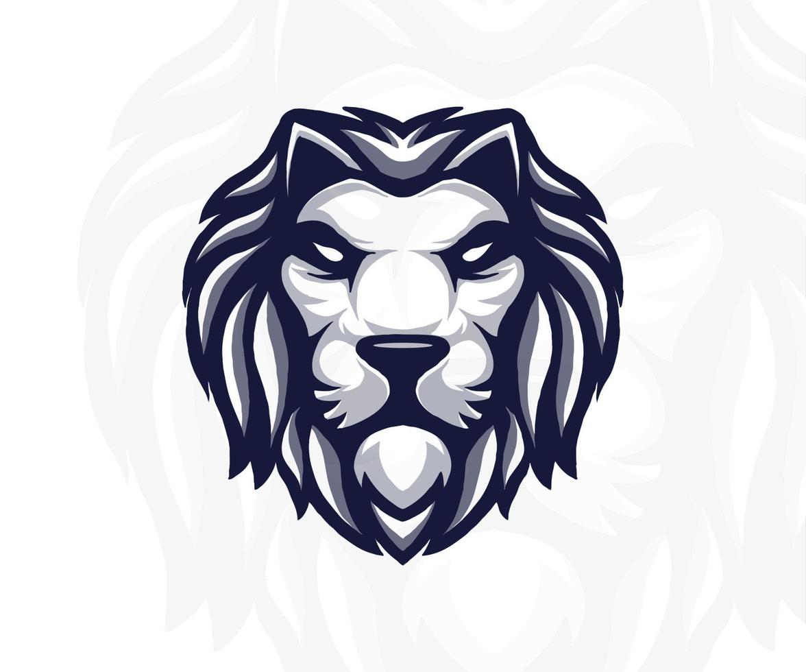 vector mascot lion head logo illustration. white background.