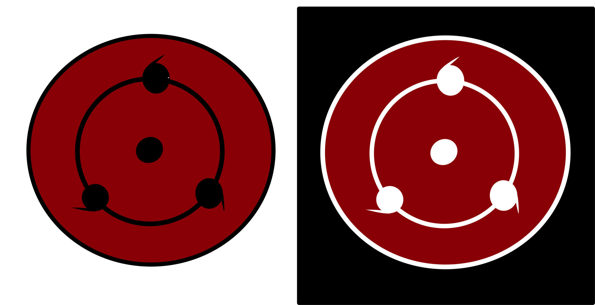 vector de ilustración de ojo sharingan, aislado en diseño de fondo