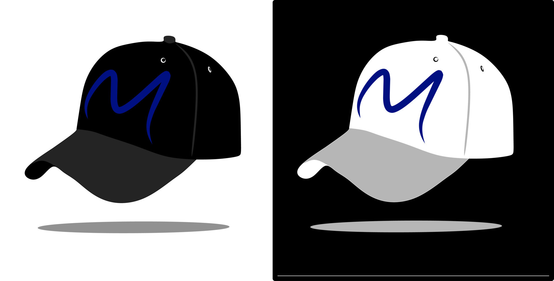 vector illustration of a hat, isolated on a black and white background