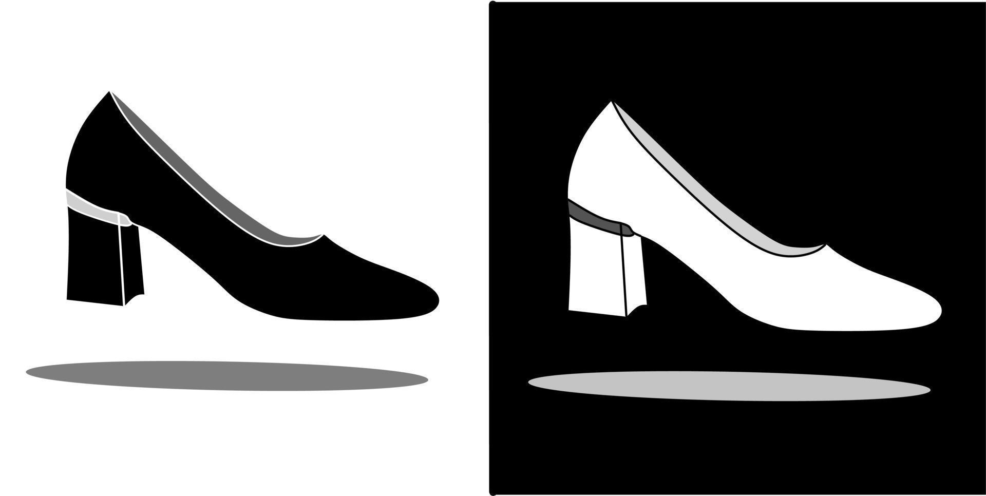 vector illustration of shoes, isolated on black and white background design