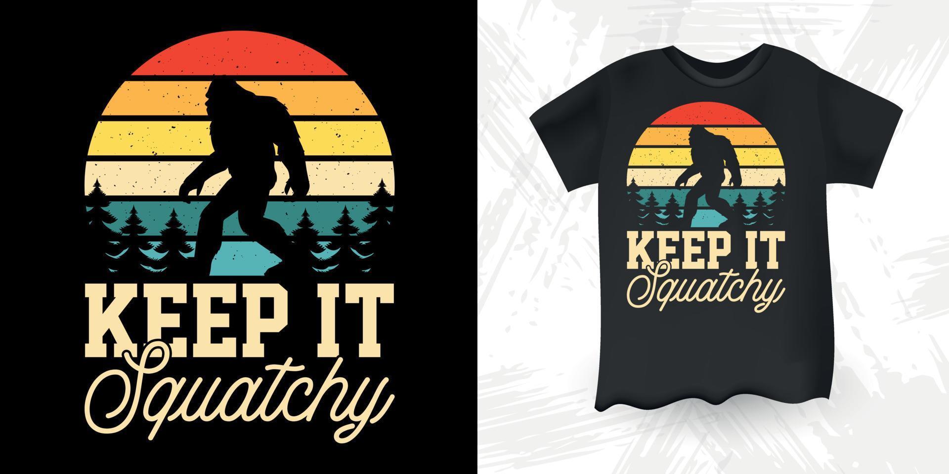 Funny Sasquatch Retro Vintage Bigfoot T-Shirt Design vector
