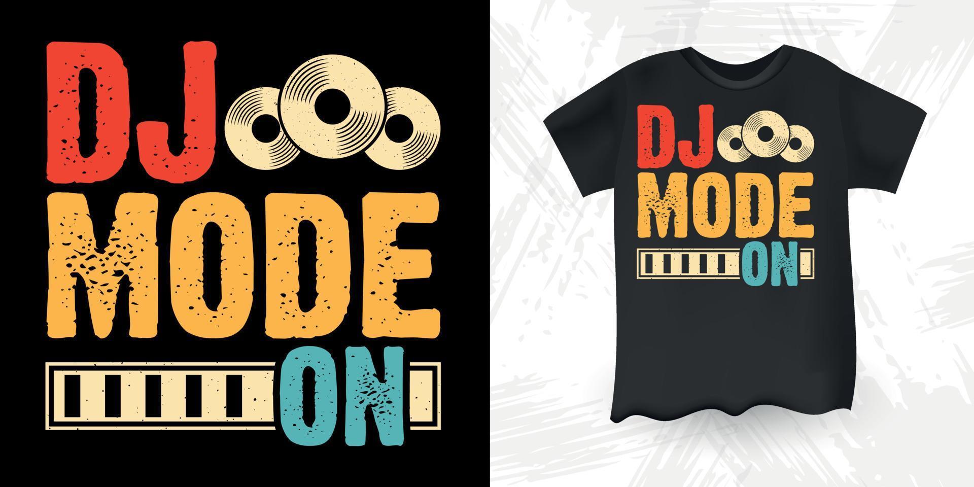 dj humor en divertido dj amante de la música retro vintage día del padre música dj diseño de camiseta vector