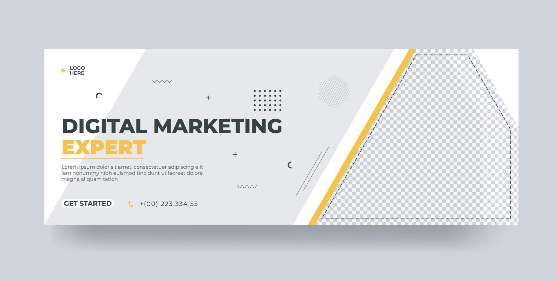 Digital marketing agency social media cover template design vector
