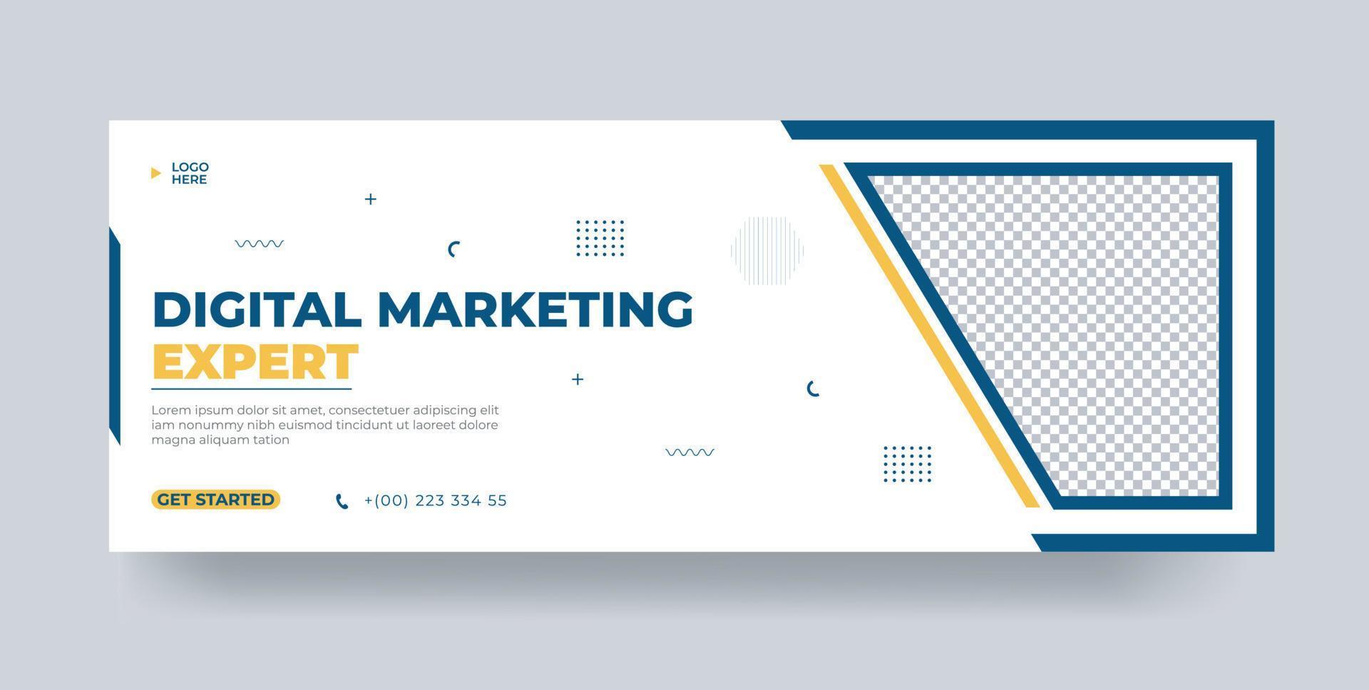 Digital marketing agency social media cover template design vector