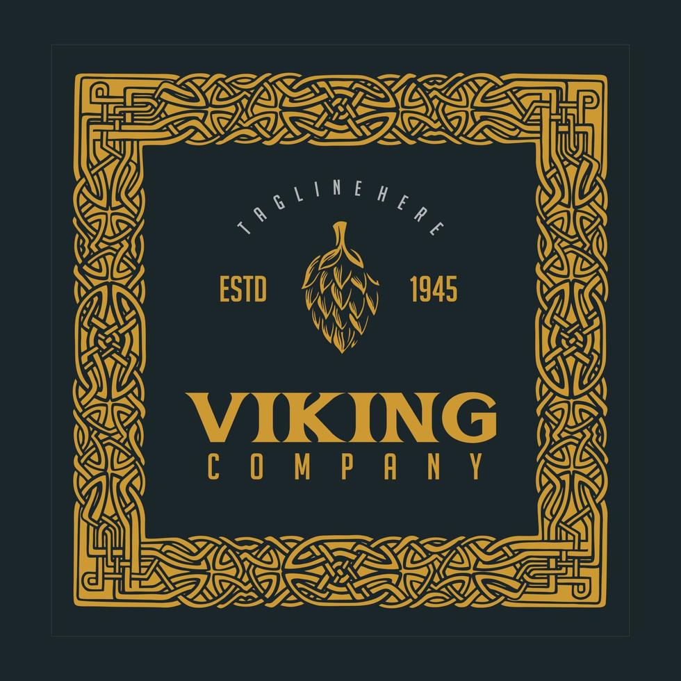 ilustración de ornamento vikingo de marco clásico vector