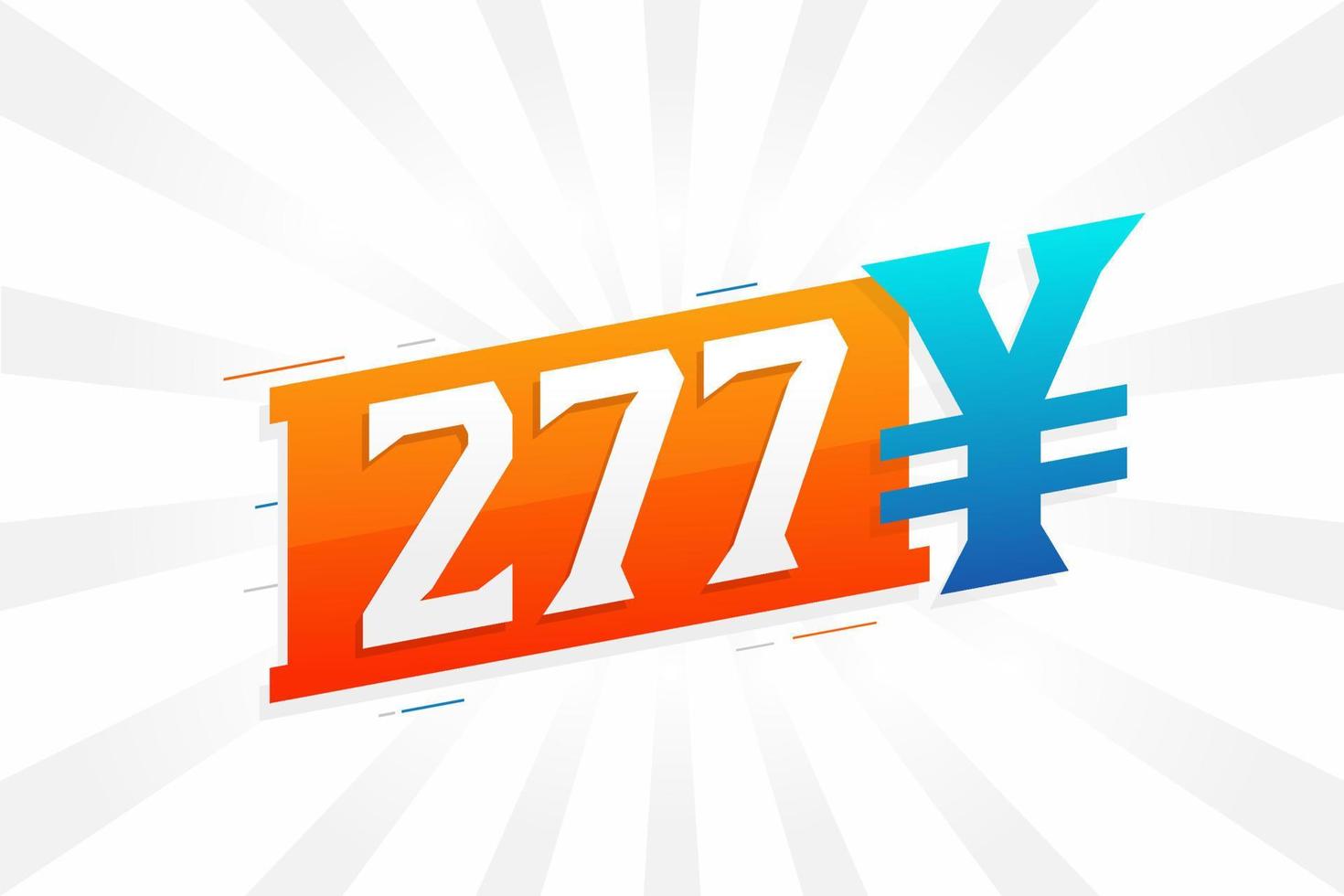 277 Yuan Chinese currency vector text symbol. 277 Yen Japanese currency Money stock vector