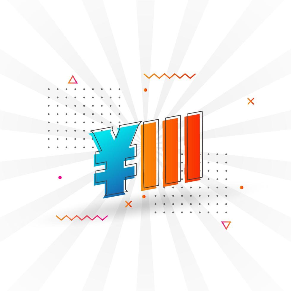 111 Yuan Chinese currency vector text symbol. 111 Yen Japanese currency Money stock vector