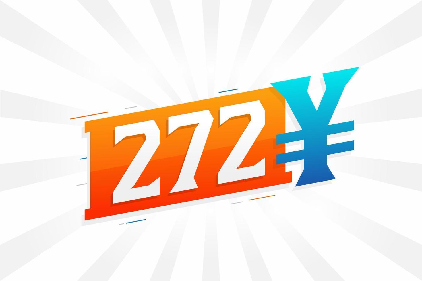 272 Yuan Chinese currency vector text symbol. 272 Yen Japanese currency Money stock vector