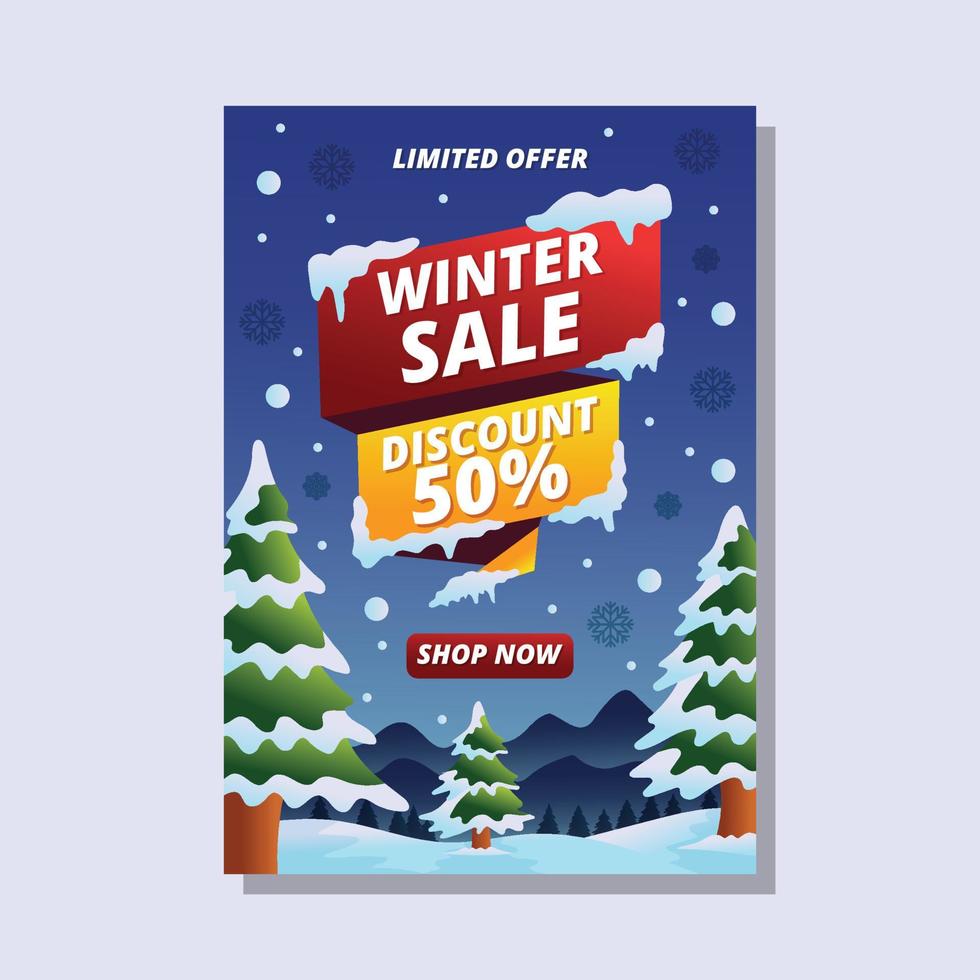 Winter Sale Poster vector