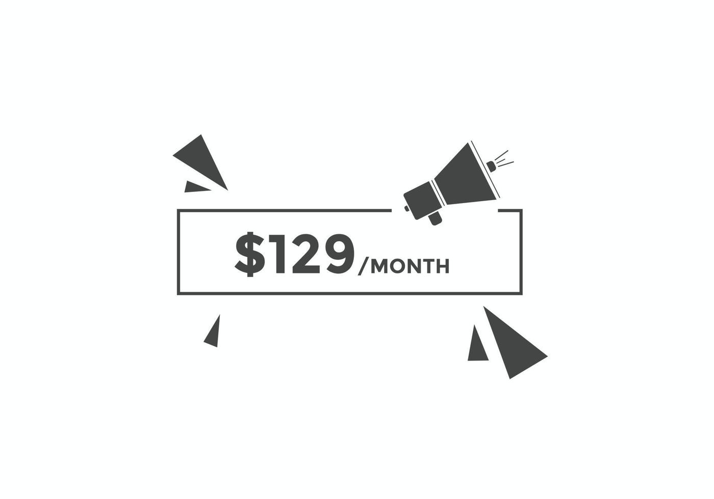 129 Dollar Price Tag Price 129 USD Dollar Only Sticker Sale Promotion 
