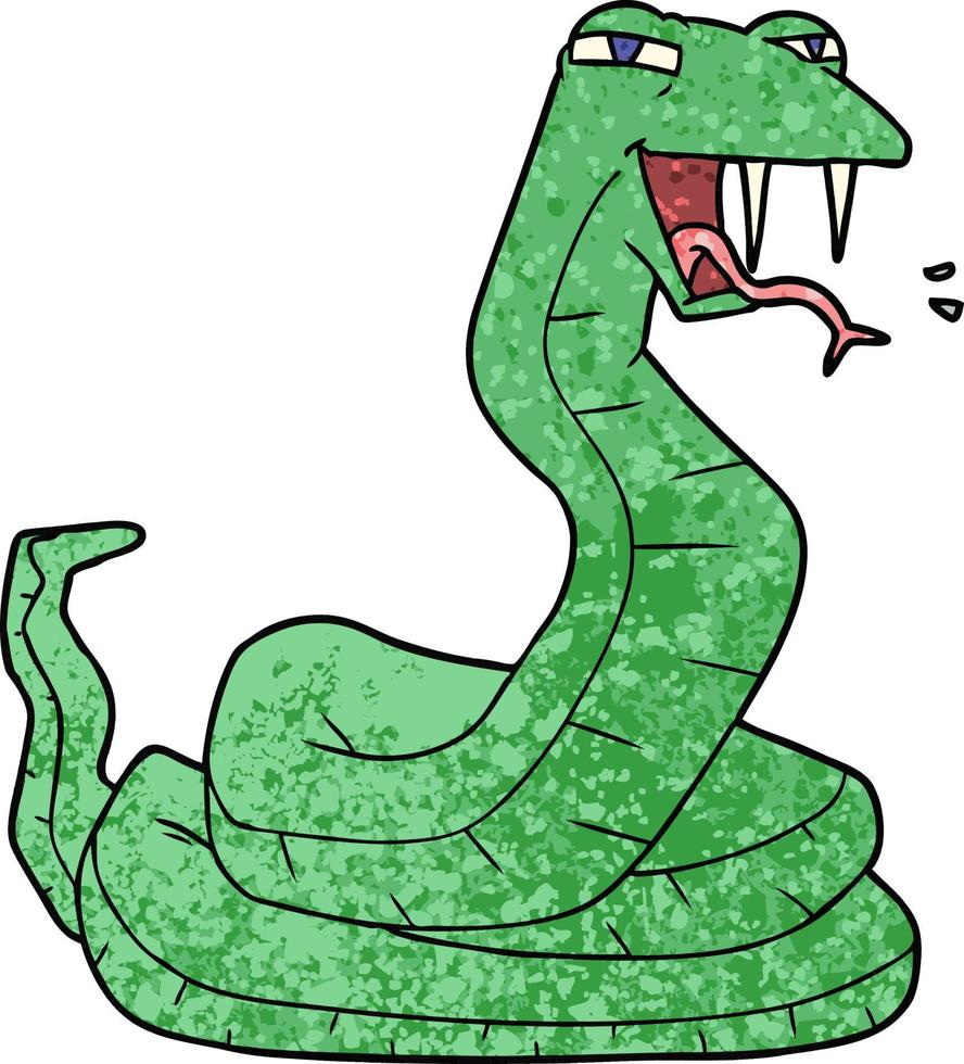 Retro grunge texture cartoon cute snake vector