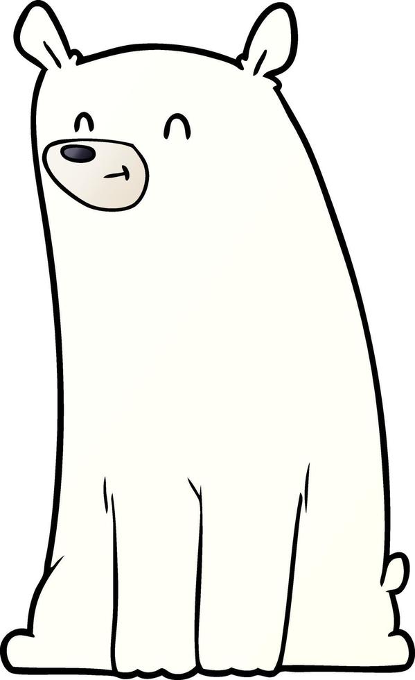 Cartoon cute polar bear vector