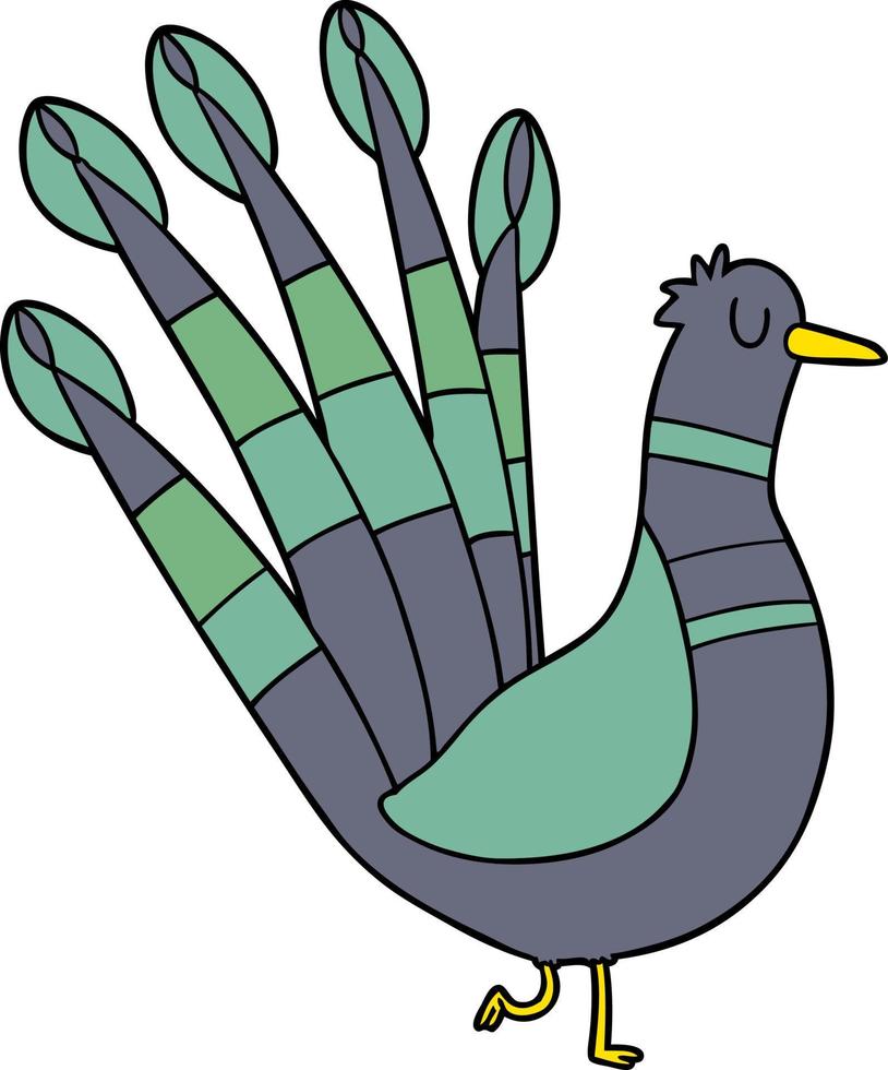 Cartoon cute peacock vector
