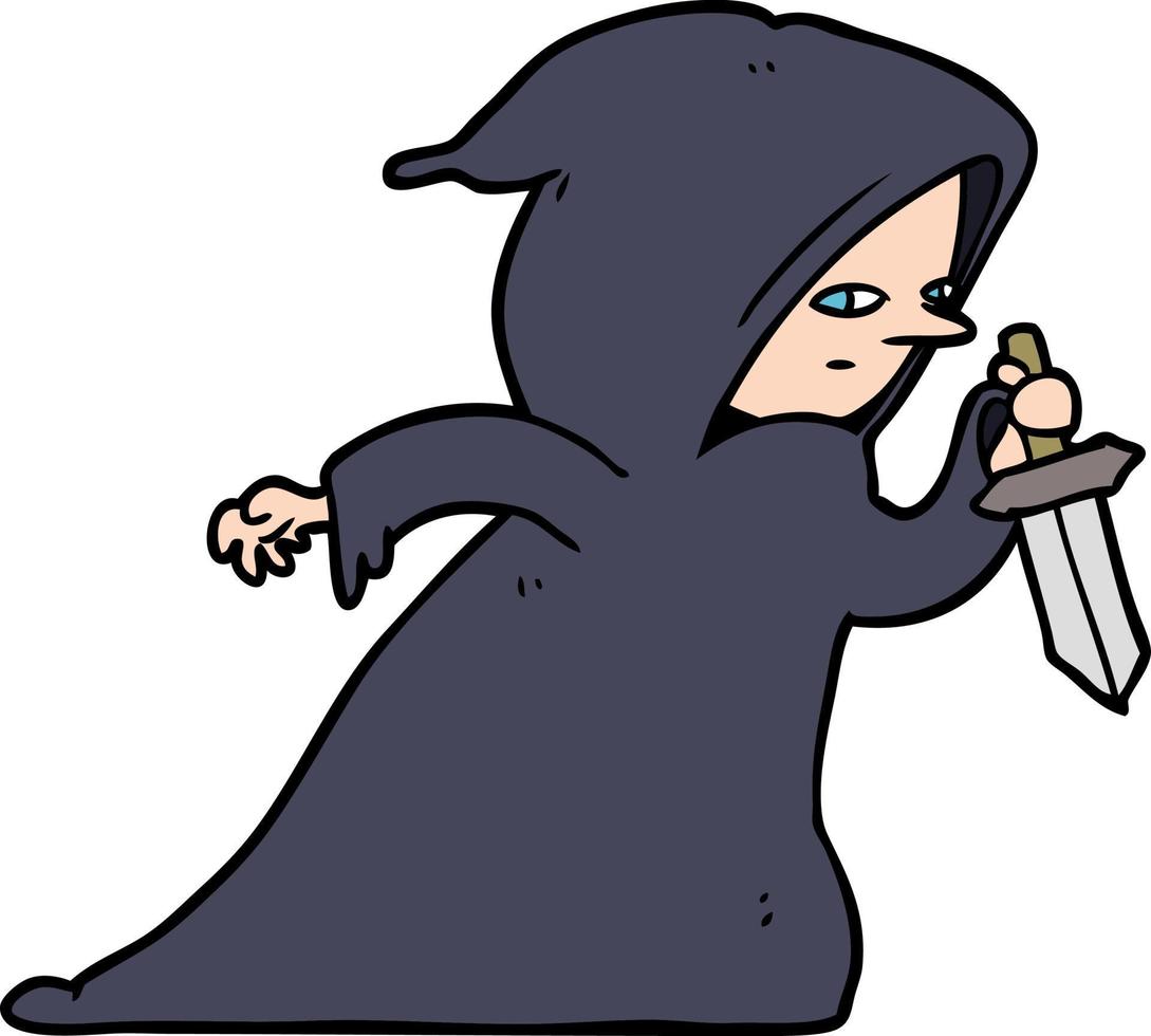 Cartoon dark assassin vector