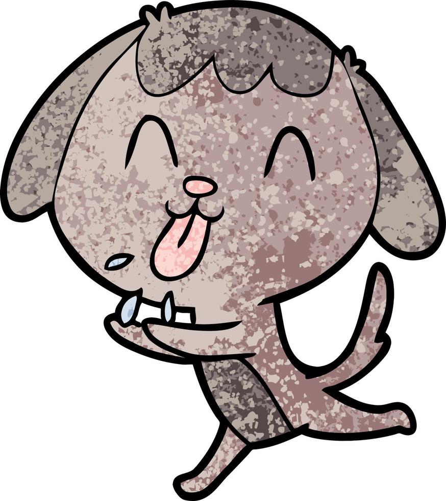 lengua de perro de dibujos animados de textura grunge retro vector