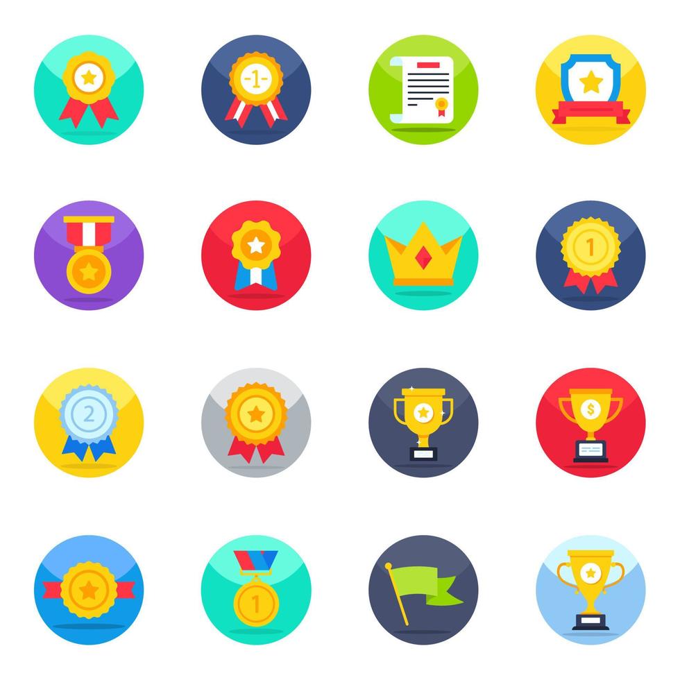 Pack of Badges Flat Icons vector