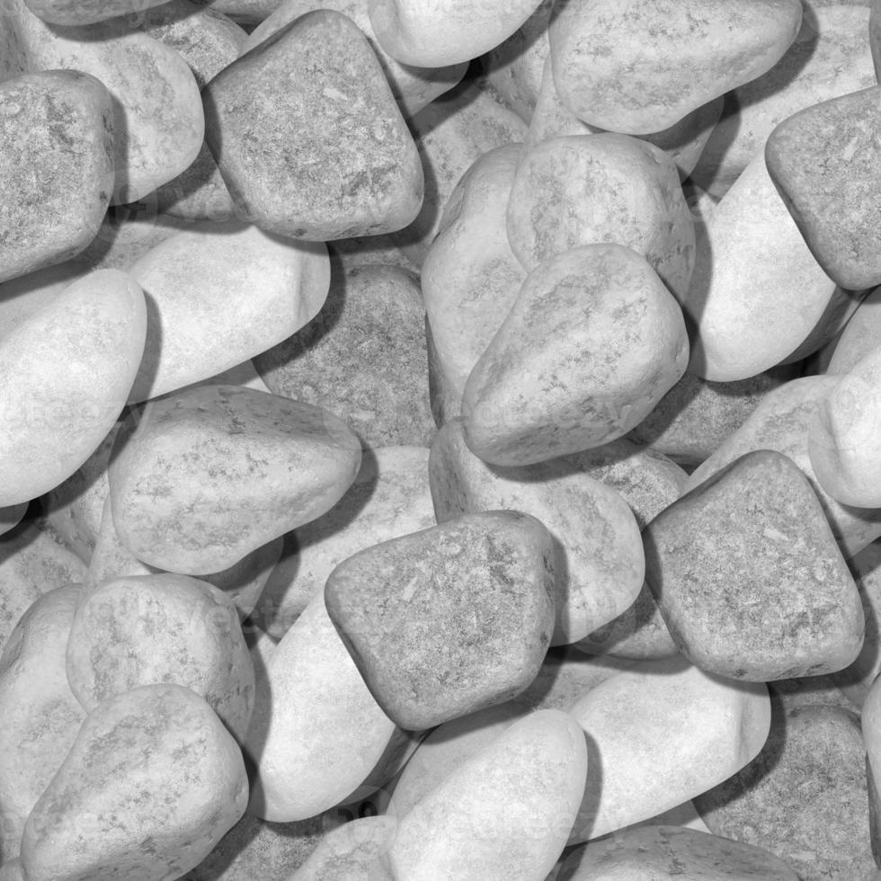 Seamless pattern with white stones, gravel texture photo