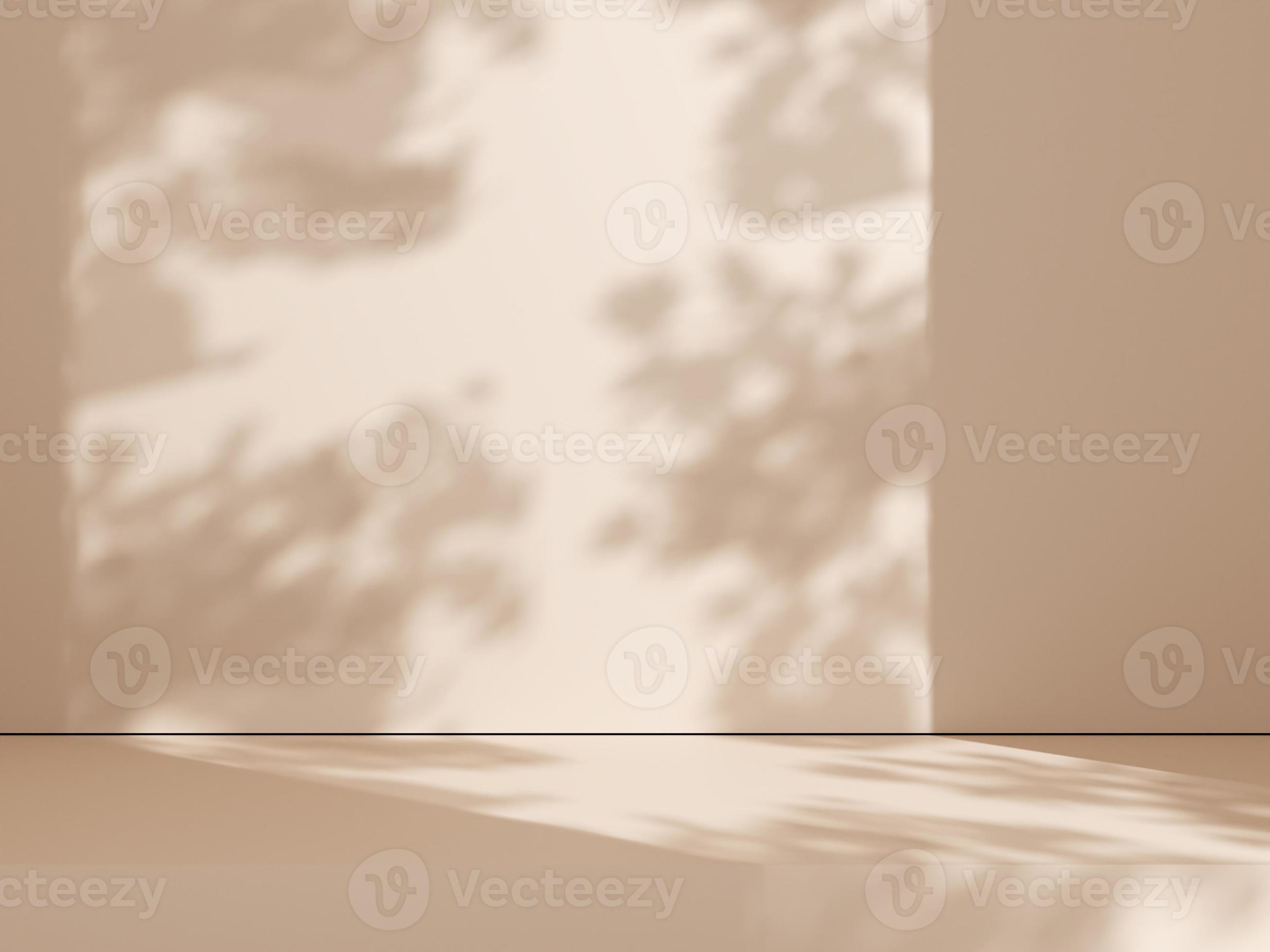 Natural shadow on a beige wall background for product presentation