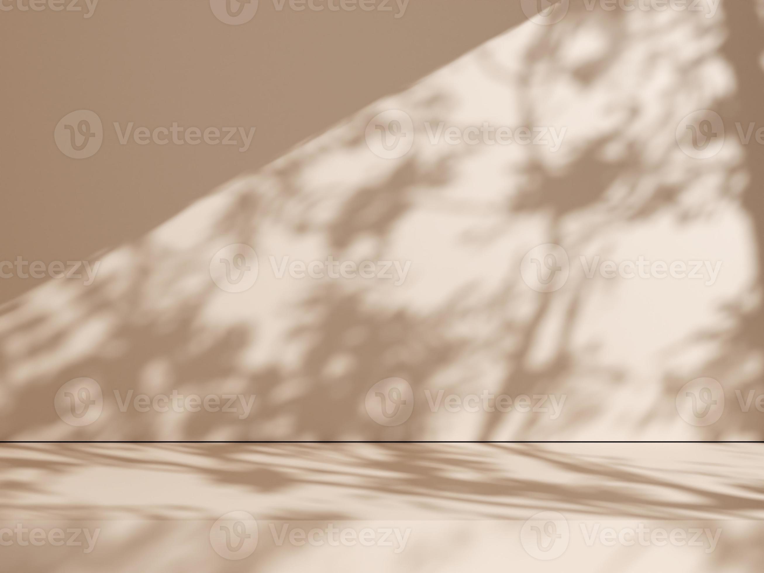 Natural shadow on a beige wall background for product presentation