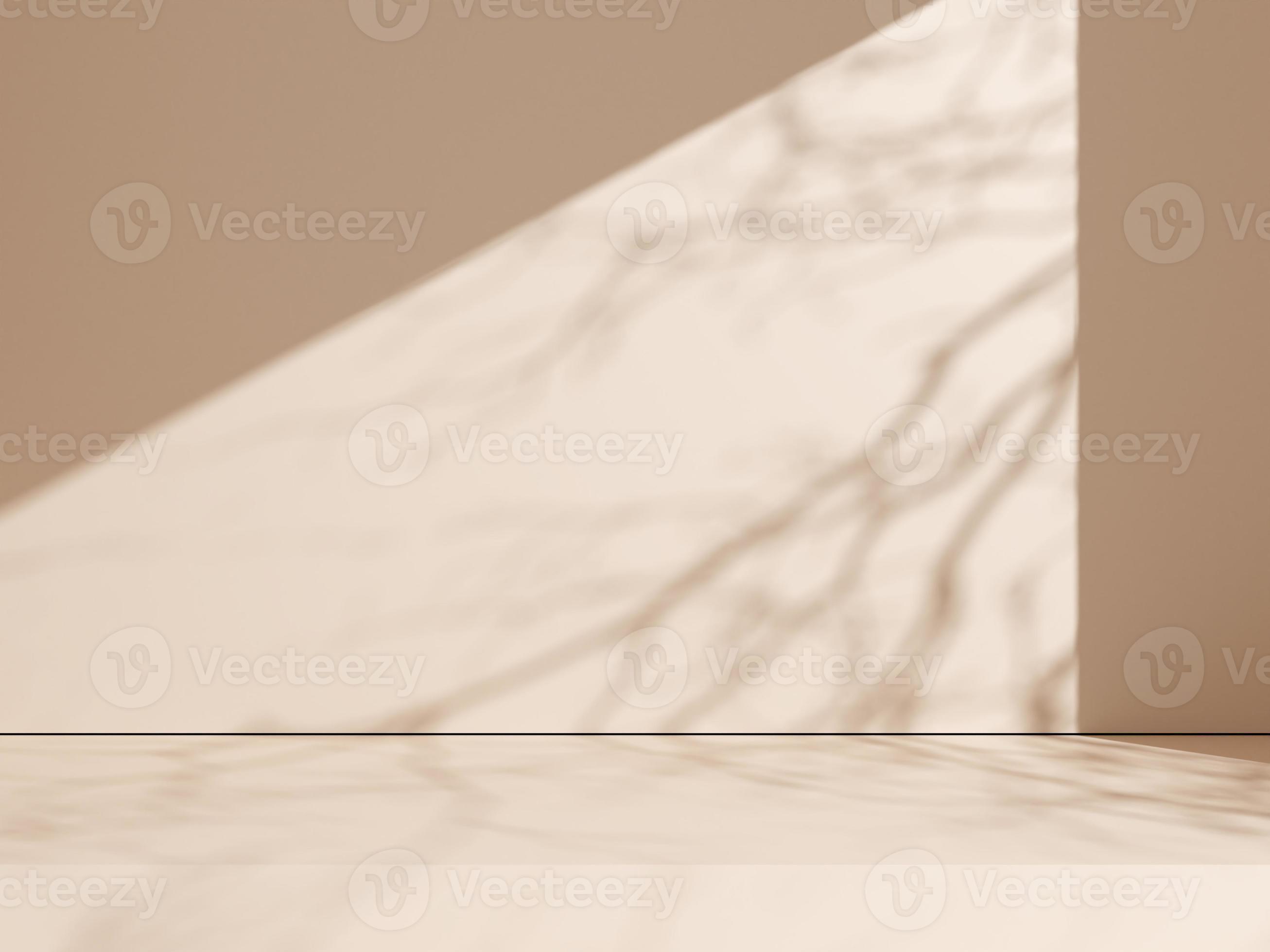 Natural shadow on a beige wall background for product presentation