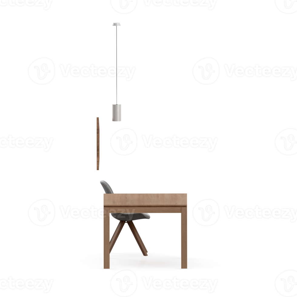 Isometric Table Set 3D render png