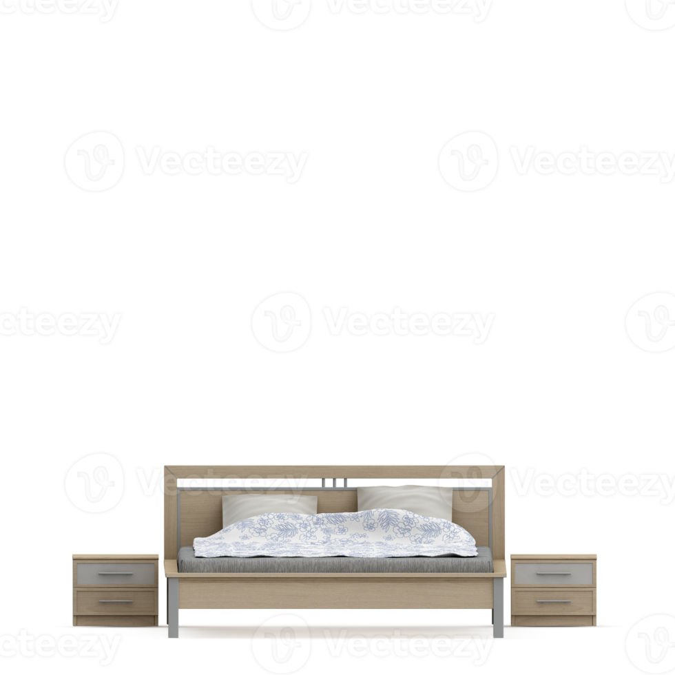 Isometric Bedroom 3D render png