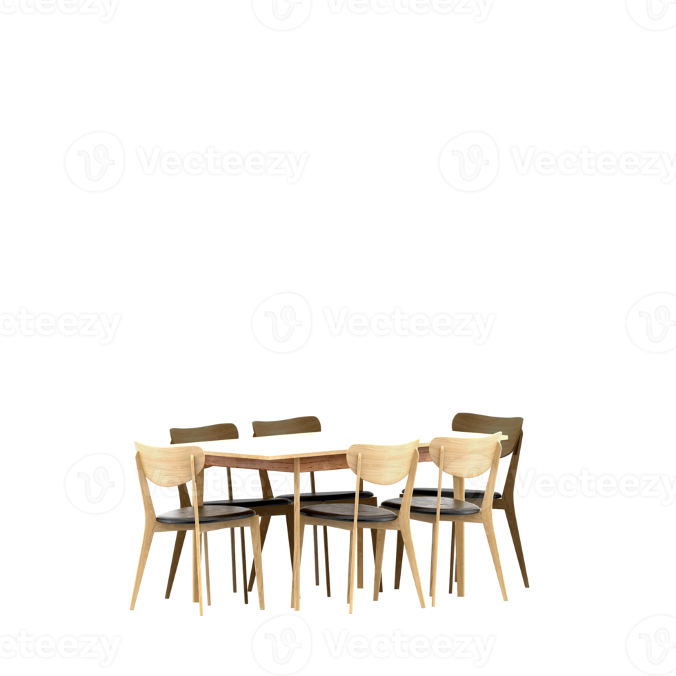 Isometric Table Set 3D render png