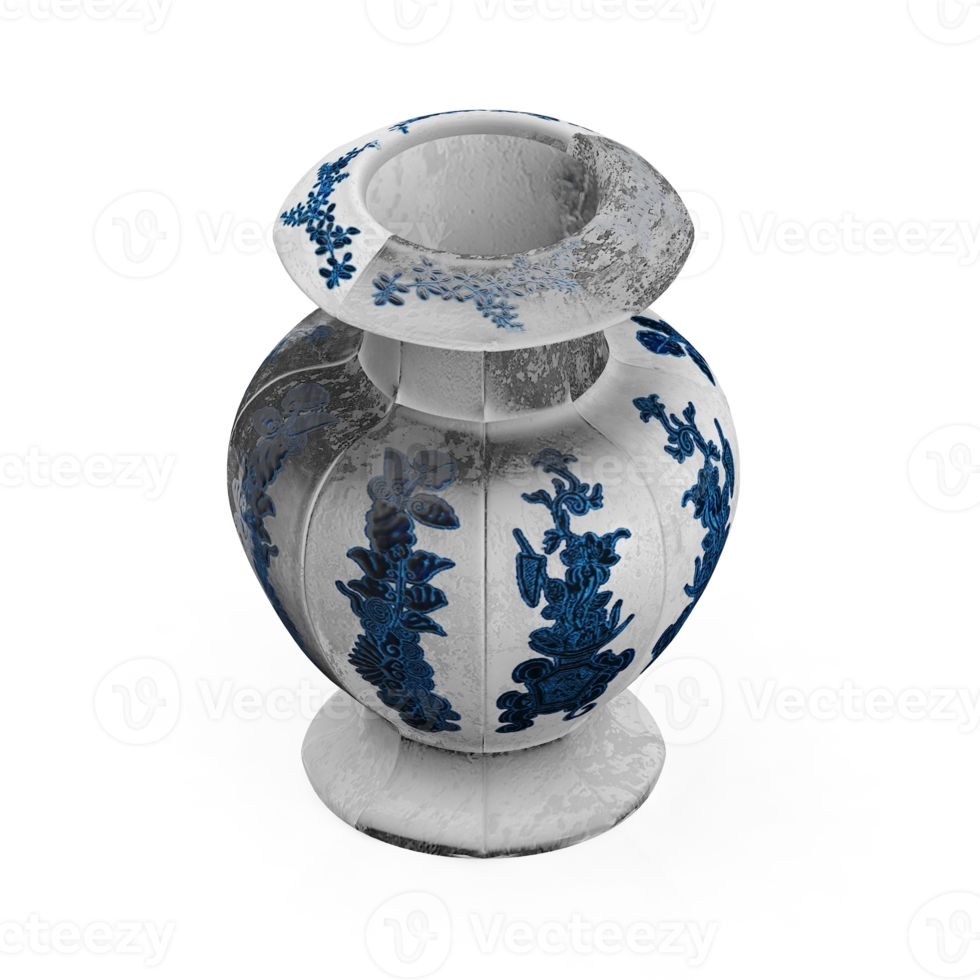Isometric Vases 3D render png