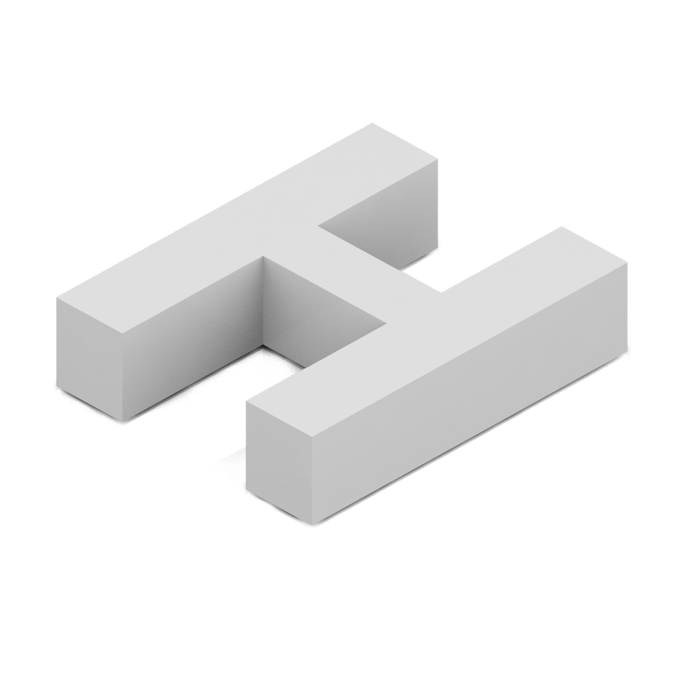 Isometric Alphabet 3D isolated render png